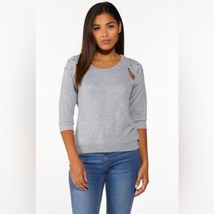 Blue Planet Grey Short Sleeve Top Small